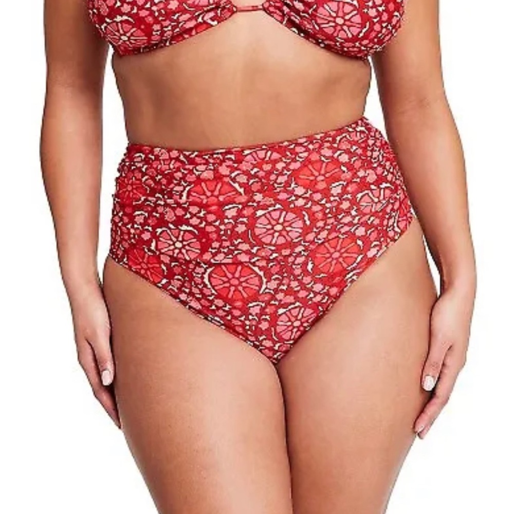 RHODE Zinnia Floral Print High Waist Medium Coverage Bikini Bottom